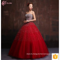 Suzhou rojo azul de hombro de encaje de cuentas Cinderella largo Puffy cena vestido de noche